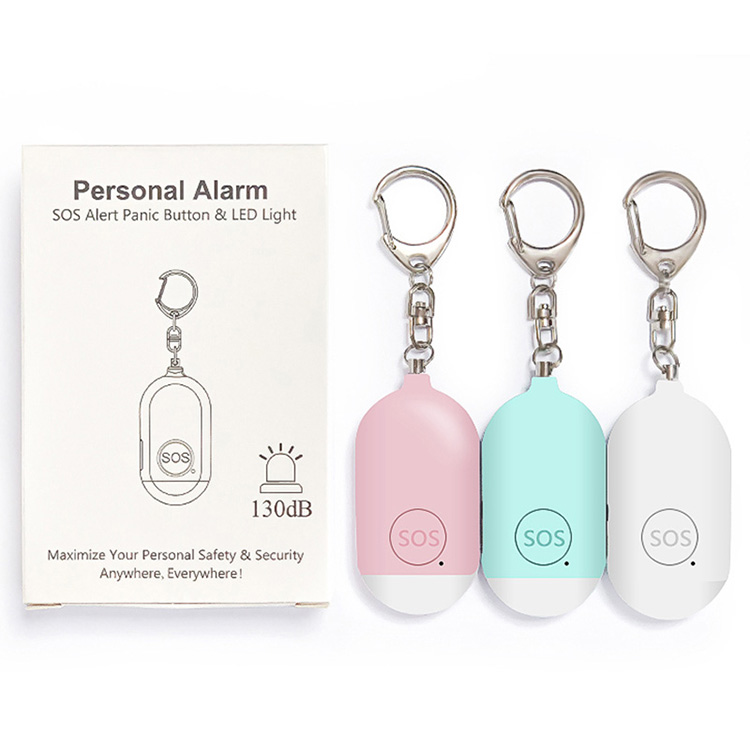 130dB Recharge Emergency Personal Alarm LED-taskulamolla Personal Security Alarm Avainnippu